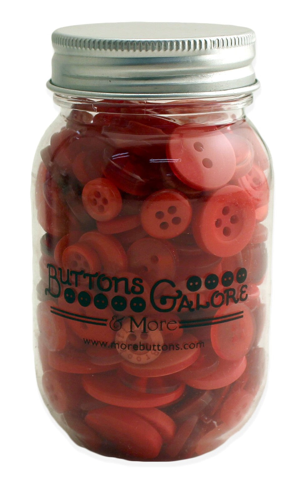Big Apple Button in Mason Jar for garments, sewing and craft projects