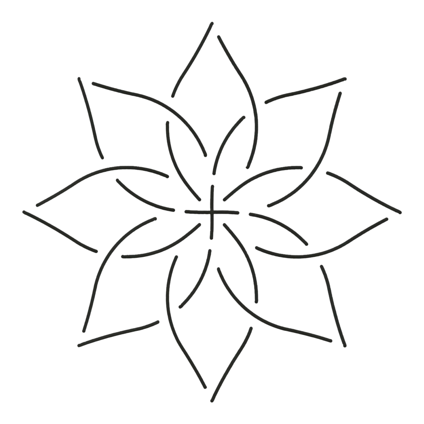 Quilt Stencil Continuous Flower - 152 mm for precise cutting, marking and patchwork