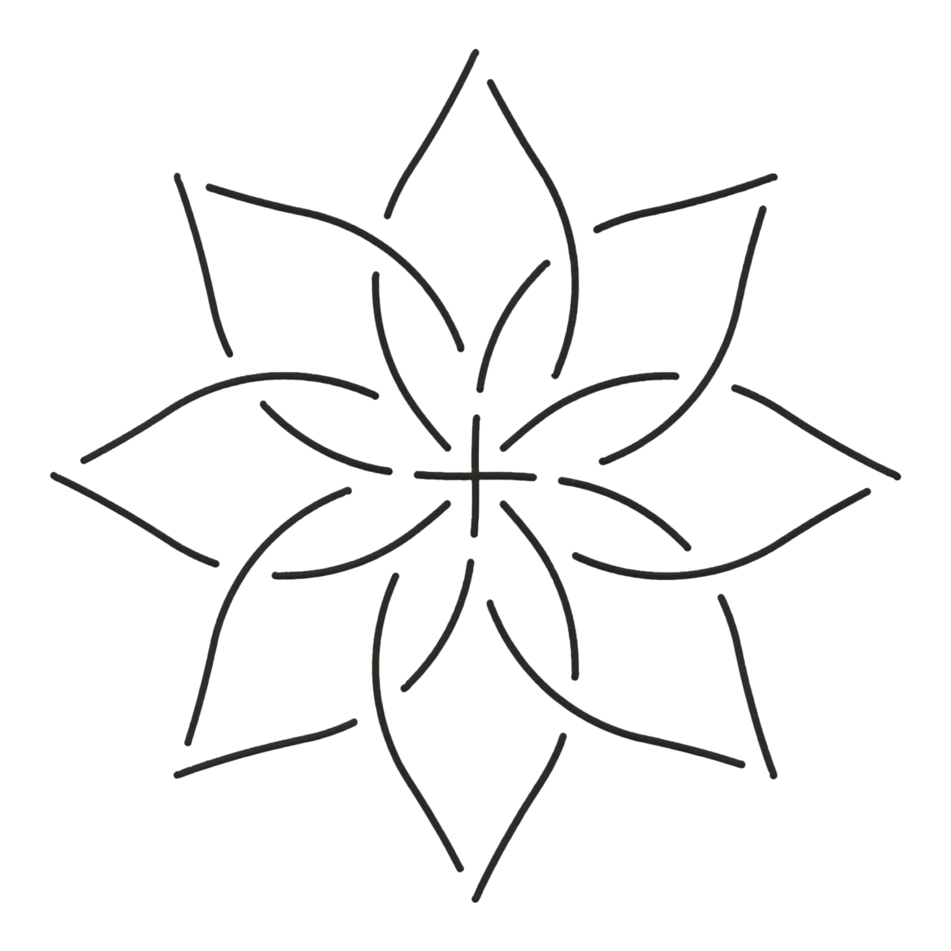 Quilt Stencil Continuous Flower - 152 mm for precise cutting, marking and patchwork