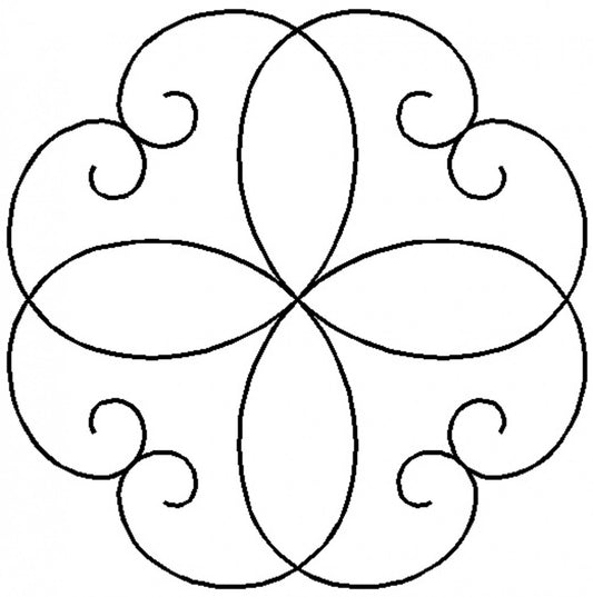 Quilt Stencil Scroll Motif 127 mm for precise cutting, marking and patchwork