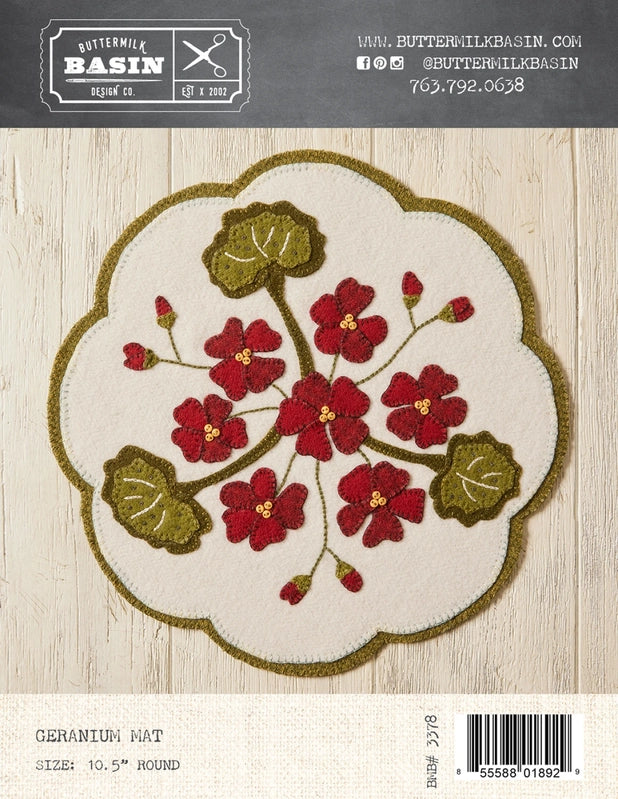 Geranium Mat Pattern , quilting and craft projects