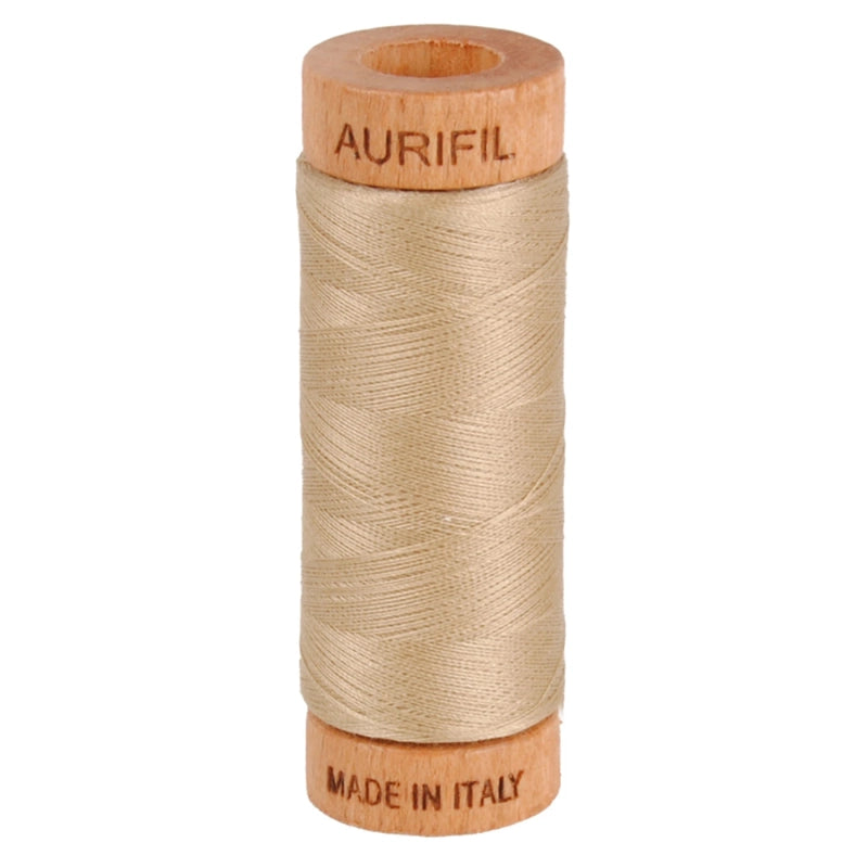 Aurifil Mako 80wt Cotton Thread - Sand for patchwork, quilting and sewing