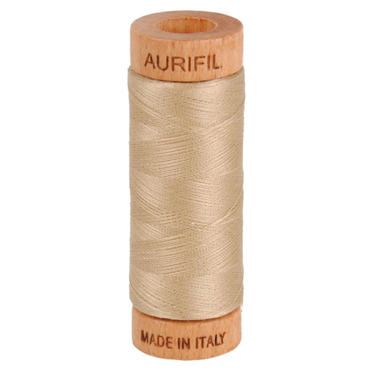 Aurifil Mako 80wt Cotton Thread - Sand for patchwork, quilting and sewing