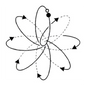 Everything Fabric Atomic Annie 9in Mylar quilting stencil featuring a looping atomic-style flower design