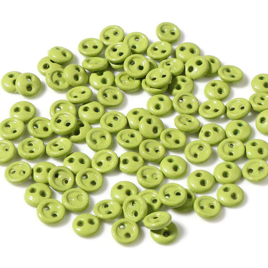Buttons 3 mm for Crafting - Lime Green for garments, sewing and craft projects