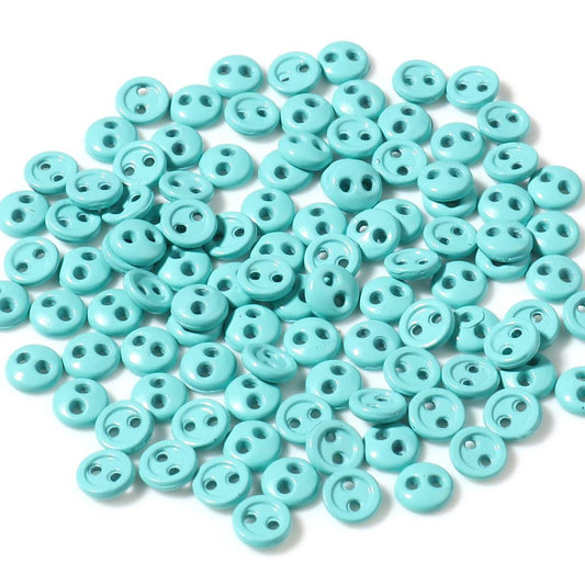 Buttons 3 mm for Crafting - Teal Blue for garments, sewing and craft projects