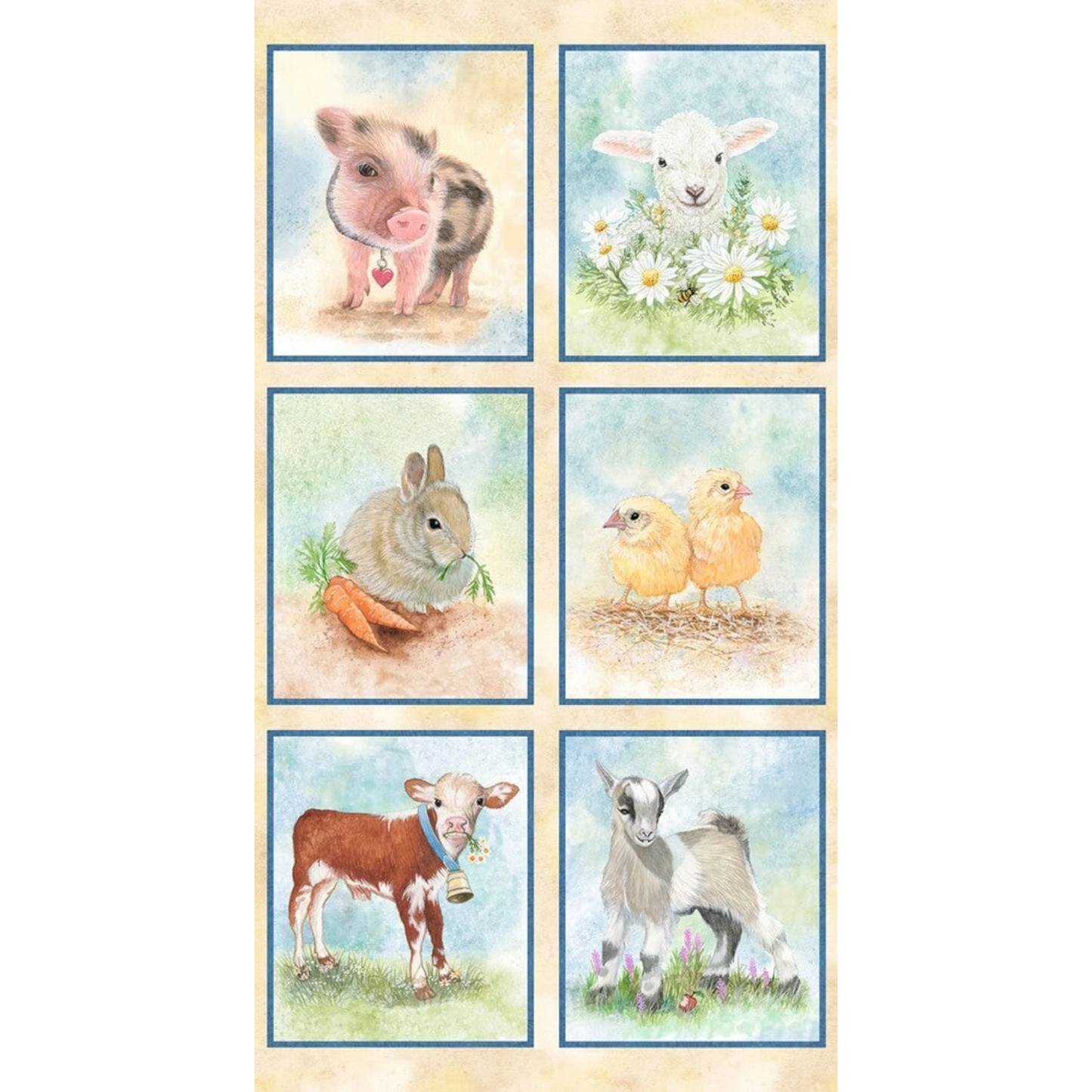 Barnyard Babies Patches Panel for garment repair, mending and sewing projects