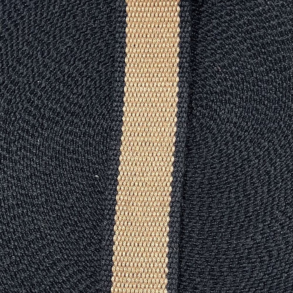 Belting 32 mm wide - Black with Tan Stripe for bag straps, bag making and sewing projects