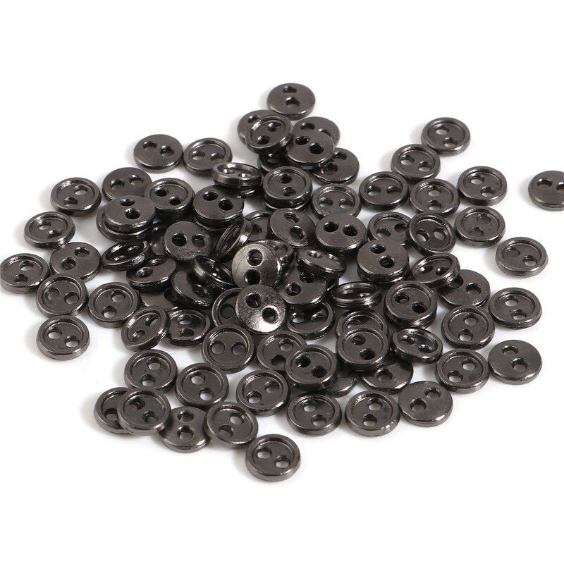 Everything Fabric 3mm Metallic Craft Buttons Gunmetal