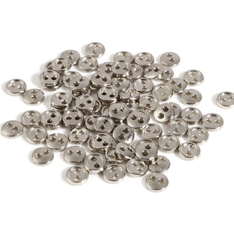 Everything Fabric 3mm Metallic Craft Buttons Nickel