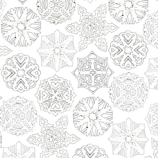 White as Snow Snowflakes - White sewing and quilting product