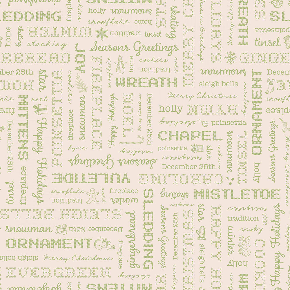 Home Town Holiday - Holiday Words Latte sewing and quilting product