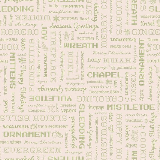 Home Town Holiday - Holiday Words Latte sewing and quilting product