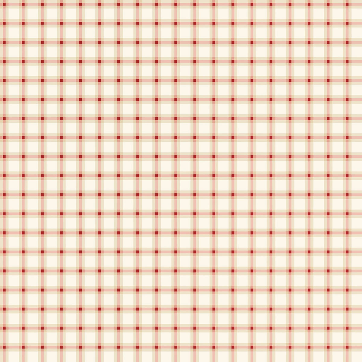 Christmas Greetings - Plaid Cream | 1 Yard Cut