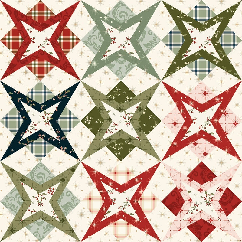 Christmas Greetings - Christmas Cheater Print Multi sewing and quilting product