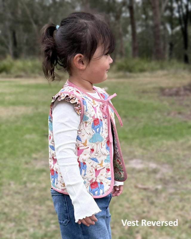 Harmony Girls Patchwork Vest Pattern for garment repair, mending and sewing projects