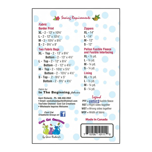 The Fab Four Zippered Bags Pattern