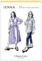 Jenna Button Up Shirt and Dress Pattern for garments, sewing and craft projects