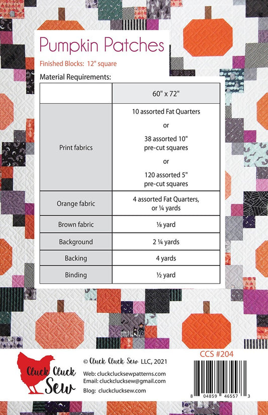Pumpkin Patches Quilt Pattern for garment repair, mending and sewing projects