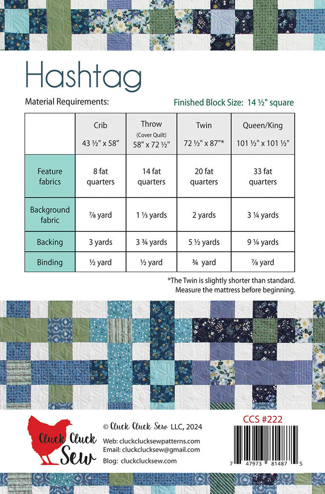 Hashtag Quilt Pattern , quilting and craft projects