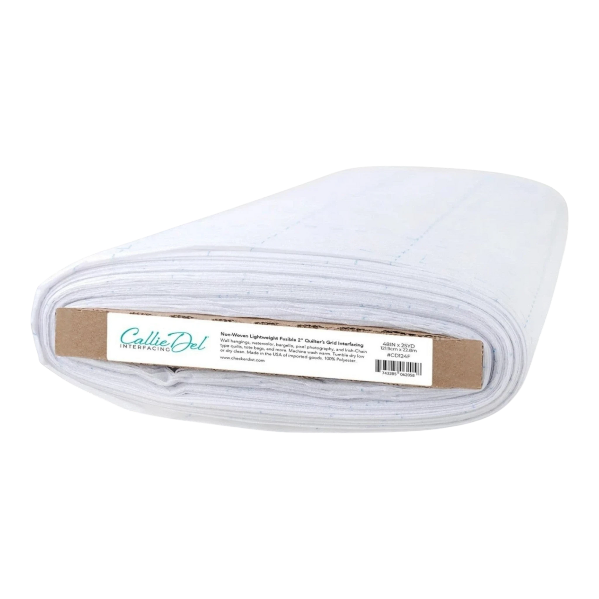 Callie Del Non-Woven Lightweight Fusible 2in Quilter's Grid Interfacing 48in wide