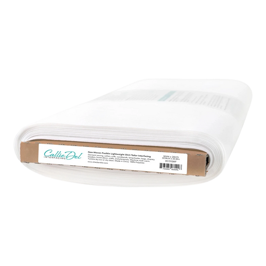 Callie Del Non-Woven Fusible Lightweight Shirt Tailor Interfacing 20in wide