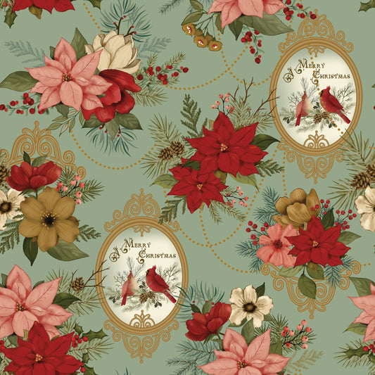 Christmas Greetings - Main Spruce | 1 Yard Cut