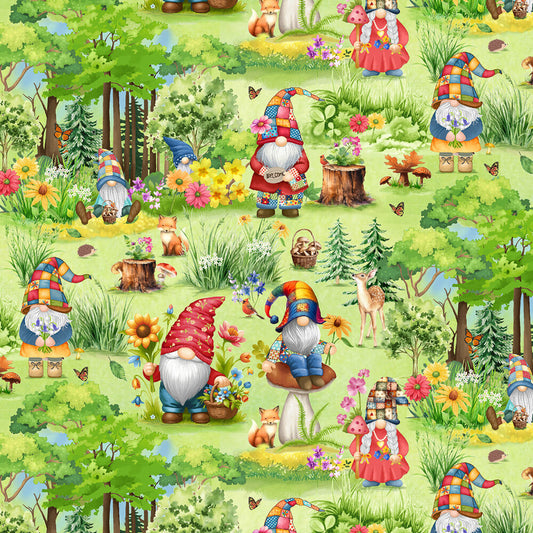 Green Hippie Gnomes Garden sewing and quilting product