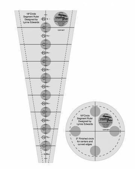 18 Degree Dresden Plate Quilt Ruler - CGR18CF for precise cutting, marking and patchwork