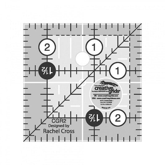 Quilt Ruler 64 mm Square - CGR2 for precise cutting, marking and patchwork