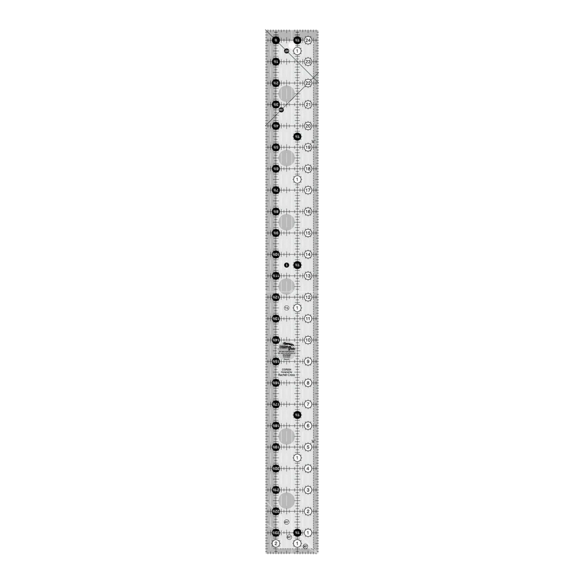 Quilt Ruler 64 mm x 622 mm - CGR224 for precise cutting, marking and patchwork