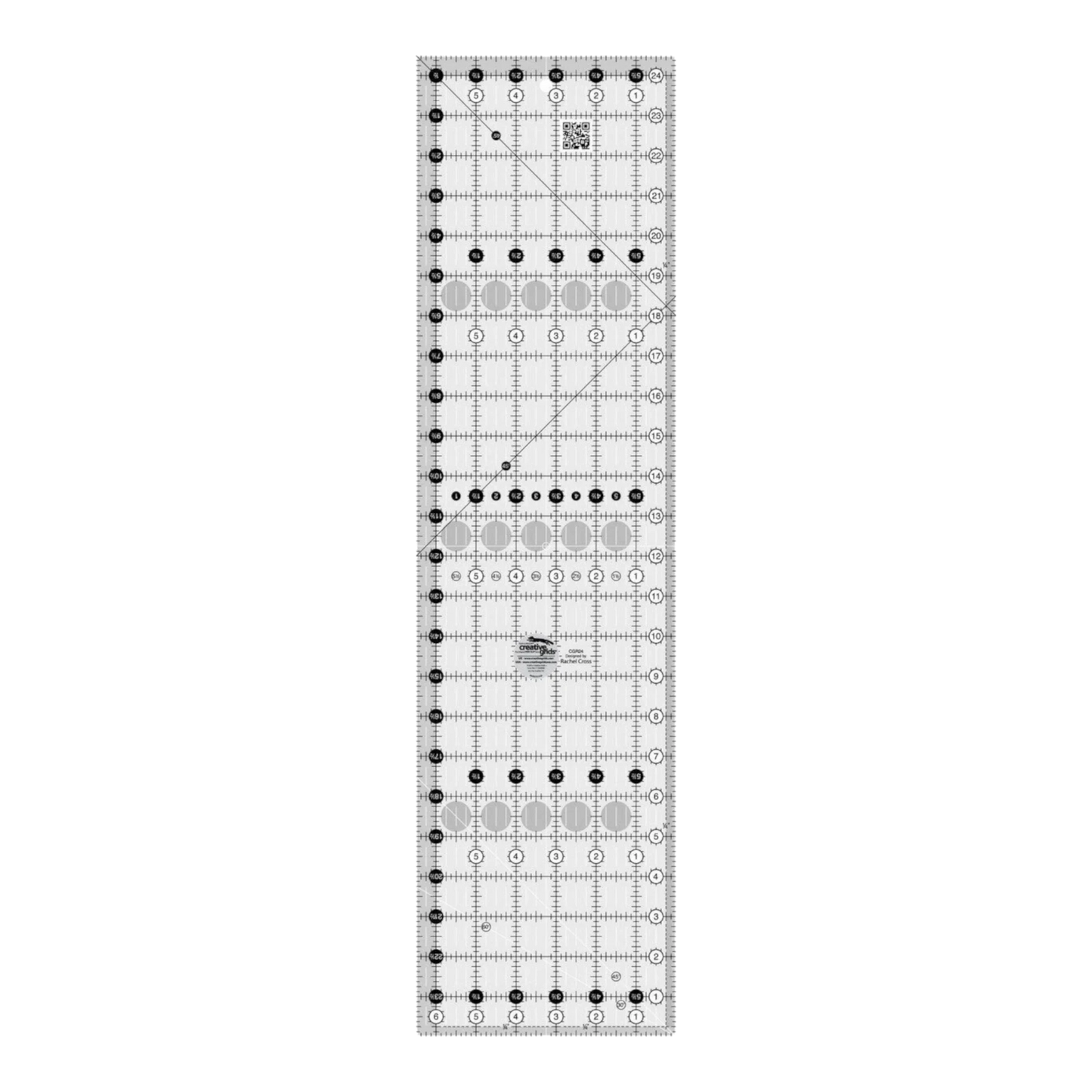 Creative Grids Quilt Patchwork Ruler 6.5 x 24.5 - CGR24 for garment repair, mending and sewing projects