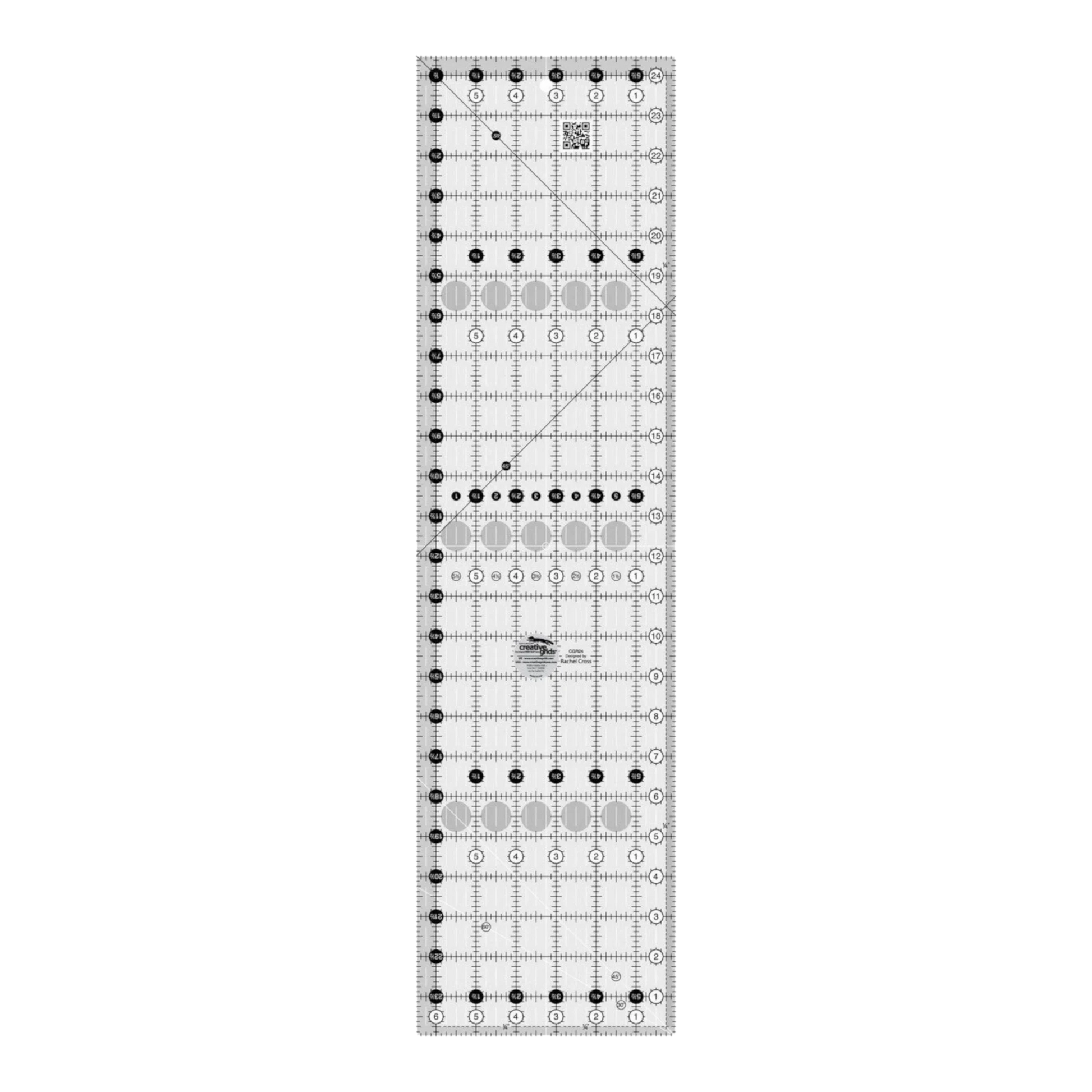 Creative Grids Quilt Patchwork Ruler 6.5 x 24.5 - CGR24 for garment repair, mending and sewing projects