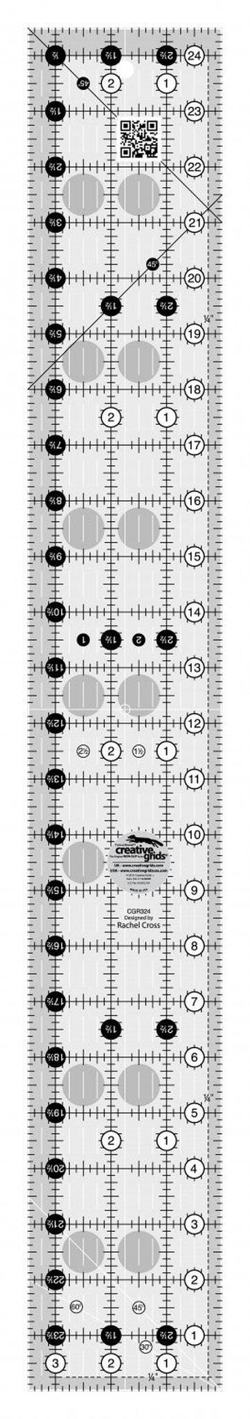 Rectangle Ruler 89 mm x 622 mm for precise cutting, marking and patchwork