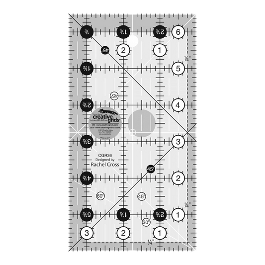 Quilt Ruler 3.5 x 165 mm Rectangle - CGR36 for precise cutting, marking and patchwork