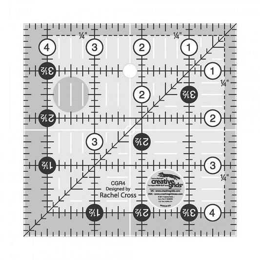 Quilt Ruler 4.5 Square - CGR4 in for precise cutting, marking and patchwork