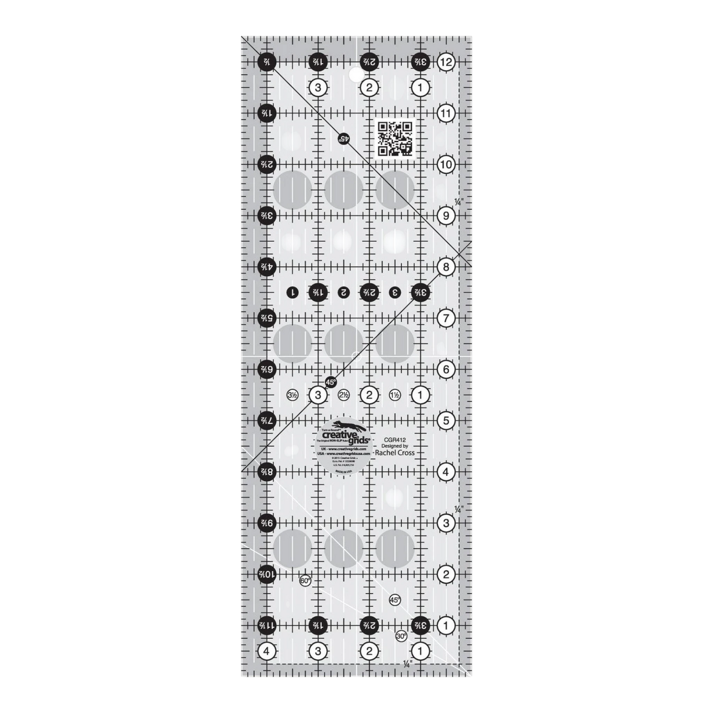 Quilt Patchwork Ruler 4.5 x 318 mm Rectangle - CGR412 in for garment repair, mending and sewing projects