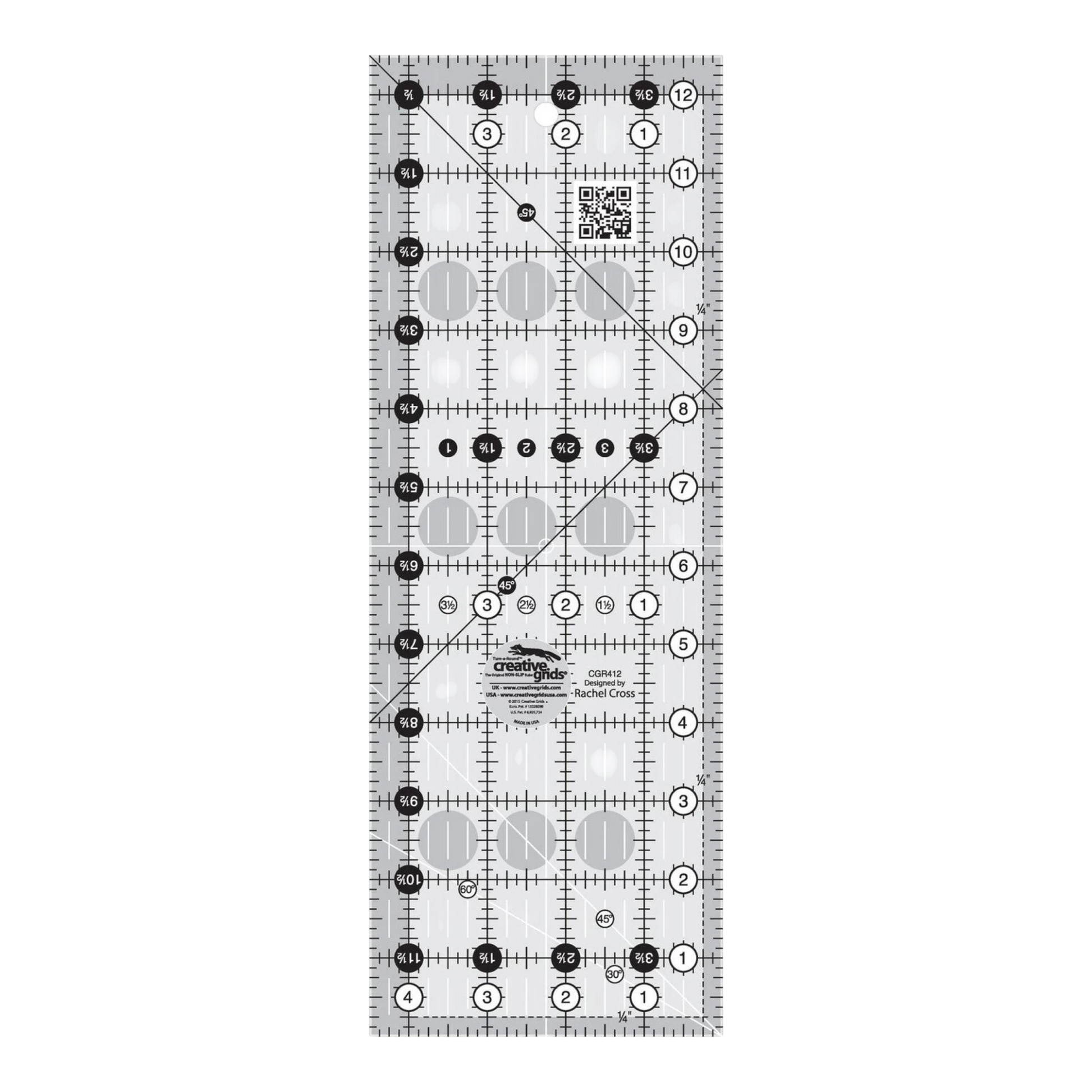 Quilt Patchwork Ruler 4.5 x 318 mm Rectangle - CGR412 in for garment repair, mending and sewing projects