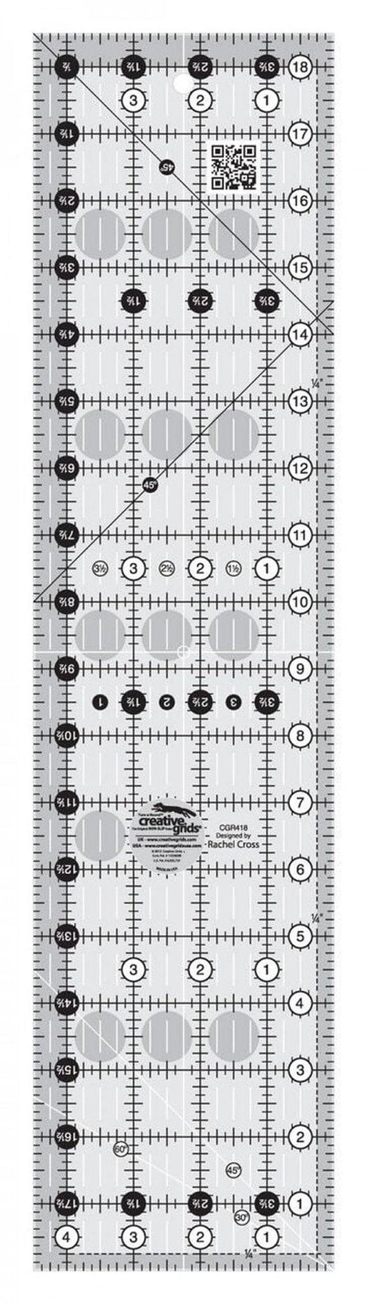 Quilt Patchwork Ruler 4.5 x 470 mm Rectangle - CGR418 in for garment repair, mending and sewing projects