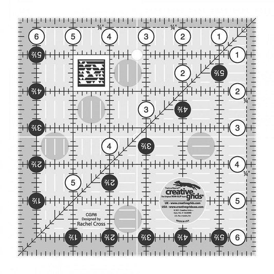 Quilt Ruler 6.5 Square - CGR6 in for precise cutting, marking and patchwork