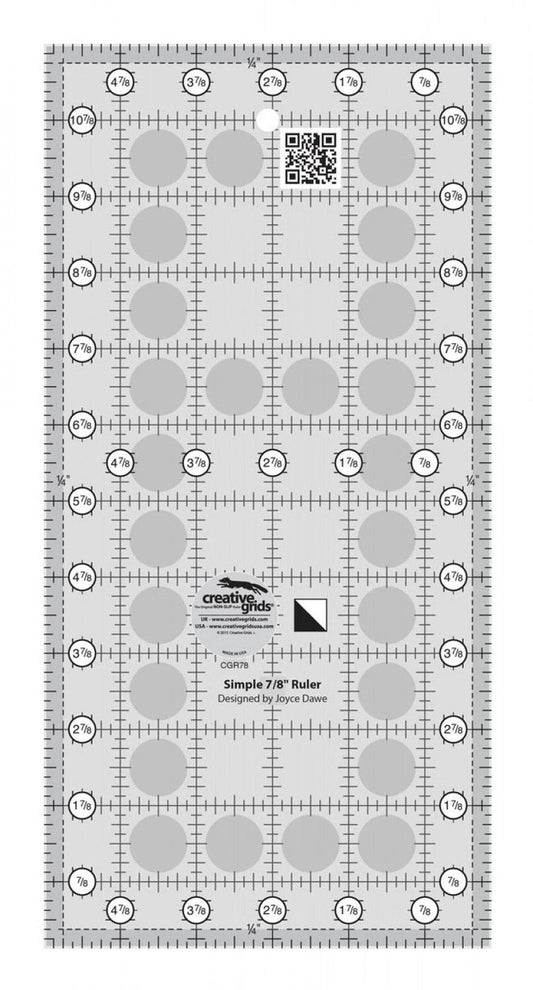 Simple 7/8 Triangle Maker Quilt Ruler for precise cutting, marking and patchwork