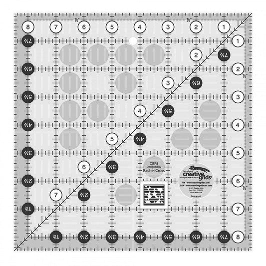 Quilt Ruler 216 mm Square - CGR8 for precise cutting, marking and patchwork