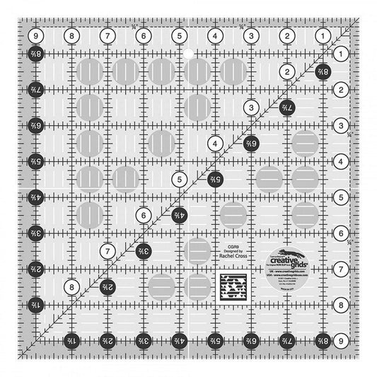 Quilt Ruler 9.5 Square - CGR9 for precise cutting, marking and patchwork