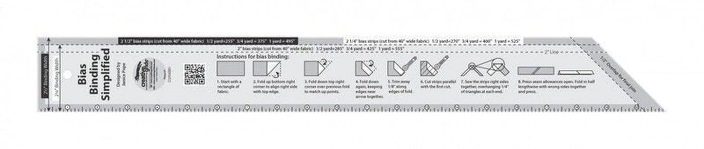 Bias Binding Simplified Quilt Ruler - CGRABB1 , quilting and neat fabric finishing