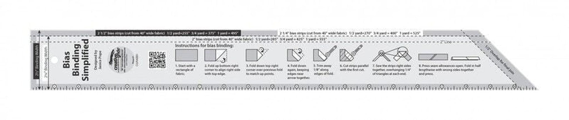 Bias Binding Simplified Quilt Ruler - CGRABB1 , quilting and neat fabric finishing