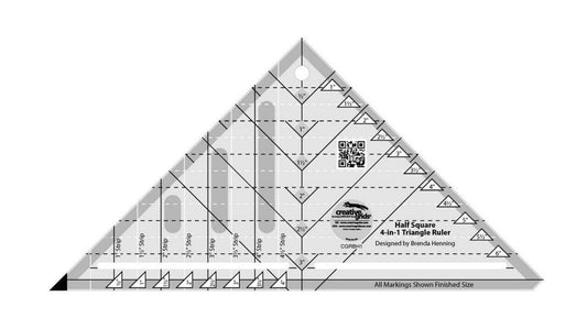 Half-Square 4-in-1 Triangle Quilt Ruler - CGRBH1 for precise cutting, marking and patchwork
