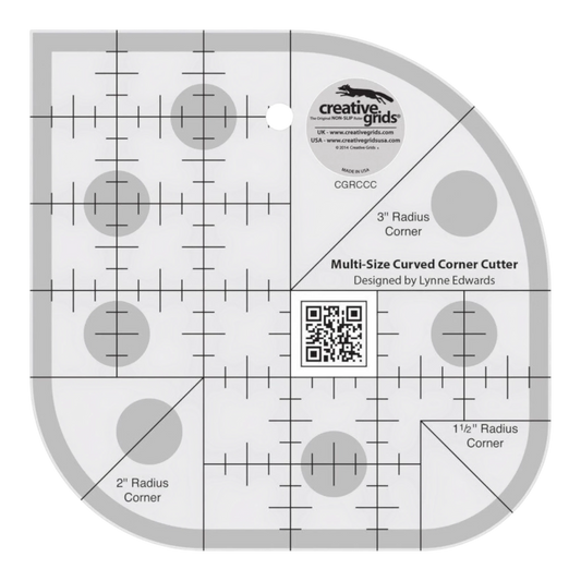 Curved Corner Cutter Ruler for precise cutting, marking and patchwork