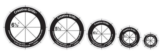 Quilt Ruler Circles (5 Discs with Grips) Quilt Ruler - CGRCRCL for precise cutting, marking and patchwork