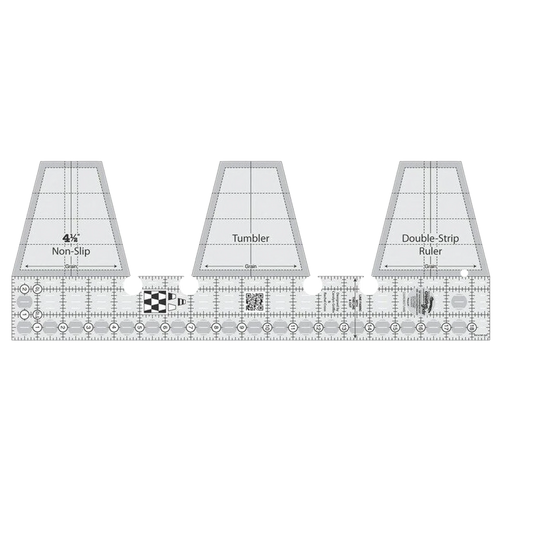 Double-Strip Tumbler Quilt Ruler CGRDBSTUMB for precise cutting, marking and patchwork