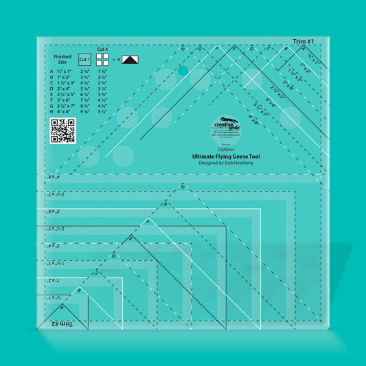 Ultimate Flying Geese Template Ruler - CGRDH4 for precise cutting, marking and patchwork